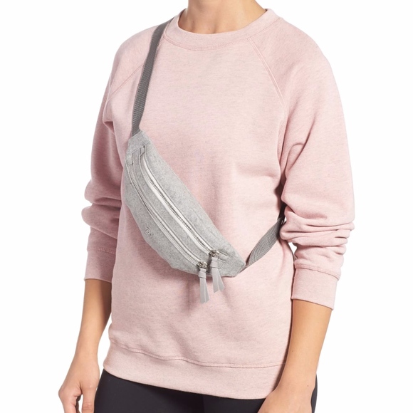 Zella Handbags - Zella Light Grey Wool Blend Fanny Pack